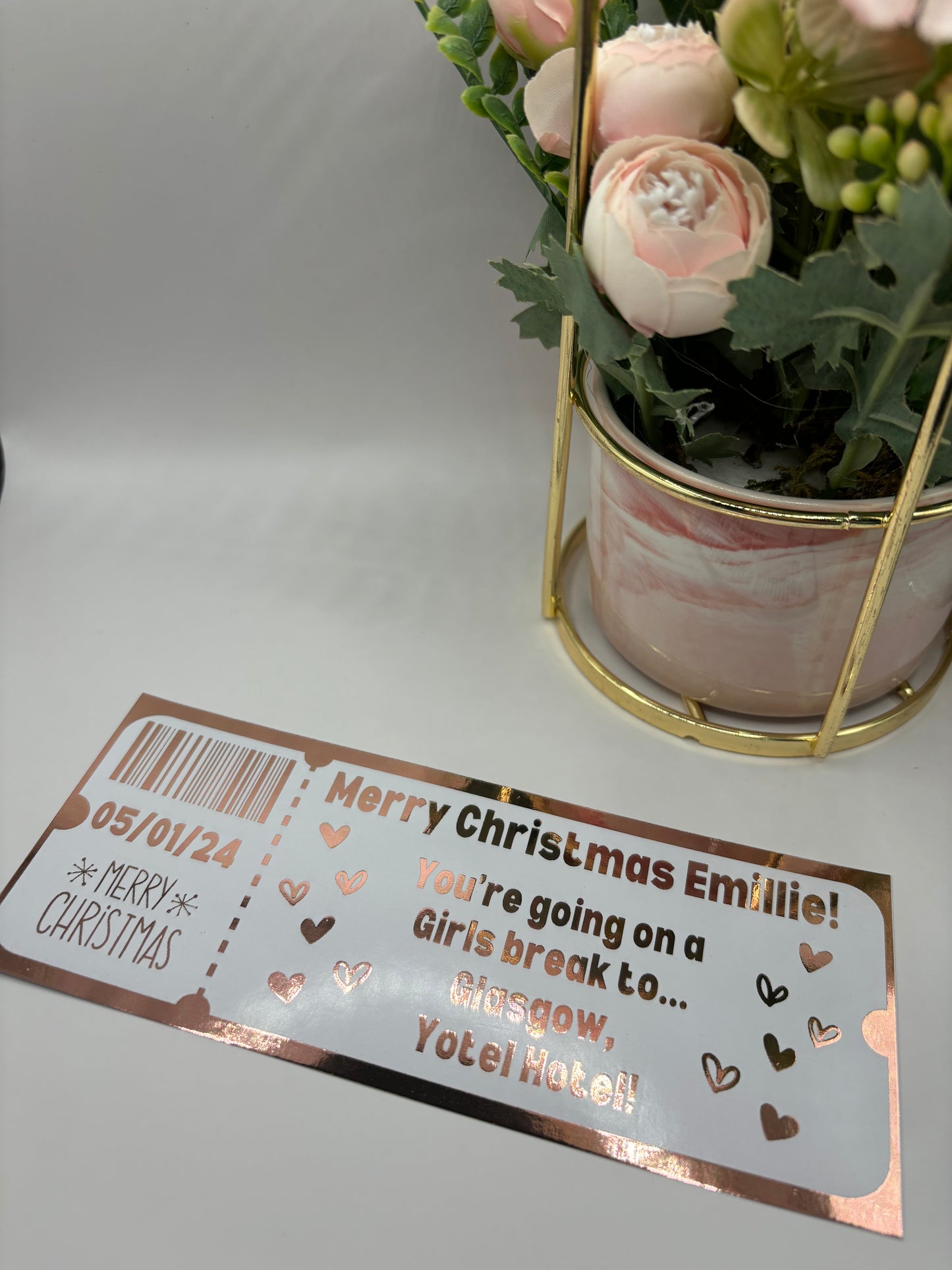 Gift Fake Ticket, Oasis, Taylor Swift, Foiled Voucher, Personalised Ticket, Christmas Voucher, Surprise Holiday, Personalised Gift, Birthday Event, Real Foil