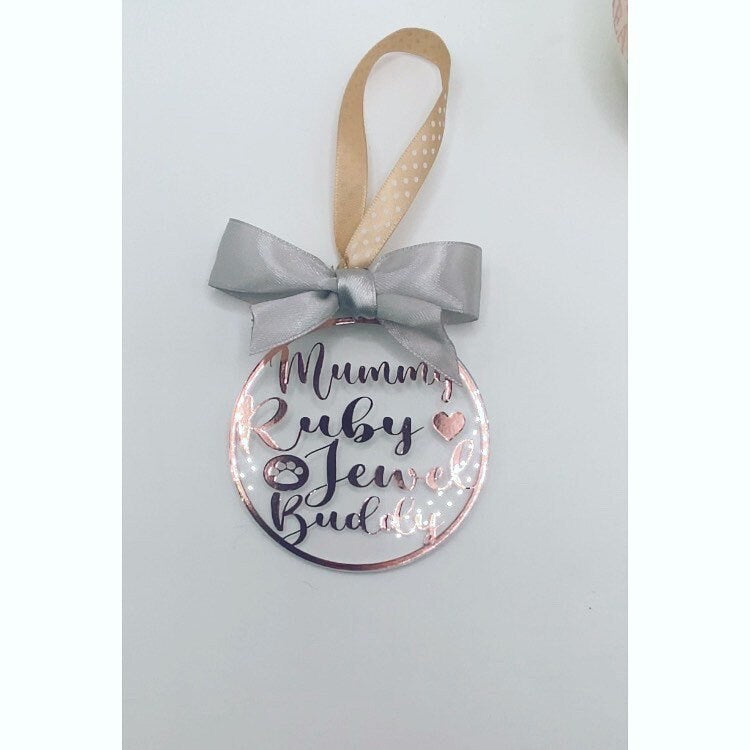 Personalised Family Christmas Bauble | Christmas Decor | Any Colours | Family | Mum Dad Child Pet