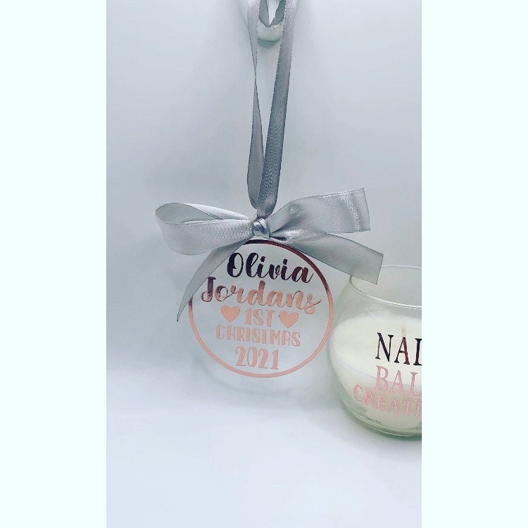 Personalised First Christmas Bauble | Christmas Gift |Decor | All Colours | Family | Mum Dad Child Ornament | Keepsake | Christmas tree