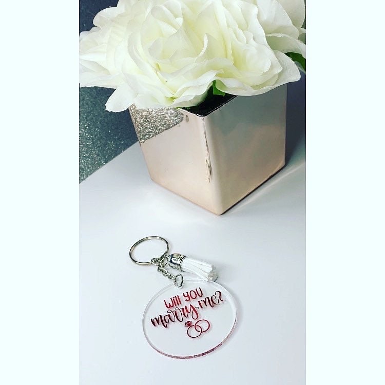 Personalised marry me proposal gift Keychain, Gift, Present, Valentines Day, Love Keyring, Valentines Gift, Custom Keychains, Tassel Keyring