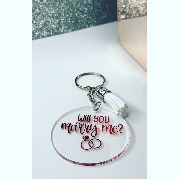 Personalised marry me proposal gift Keychain, Gift, Present, Valentines Day, Love Keyring, Valentines Gift, Custom Keychains, Tassel Keyring