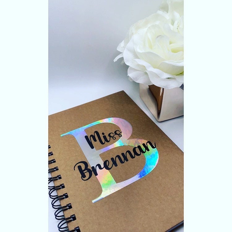 Personalised A5 Notebook, Name and Initial Teacher Gift, Childminder gift, Organiser, Notepad, thank you gift, appreciation gift
