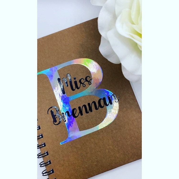 Personalised A5 Notebook, Name and Initial Teacher Gift, Childminder gift, Organiser, Notepad, thank you gift, appreciation gift