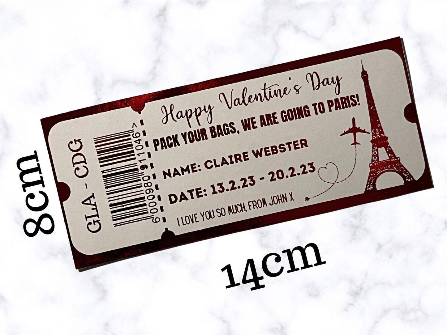 Gift Fake Ticket, Oasis, Taylor Swift, Foiled Voucher, Personalised Ticket, Christmas Voucher, Surprise Holiday, Personalised Gift, Birthday Event, Real Foil