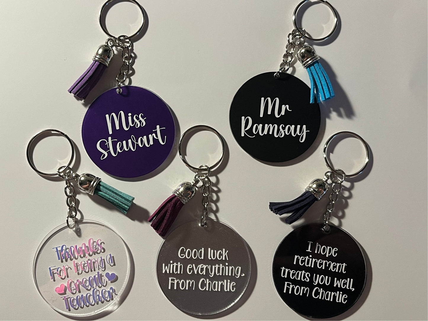 Thank you teacher gift, teacher keyring, thank you keyring, appreciation gift for teachers, teacher appreciation, keyring with tassel