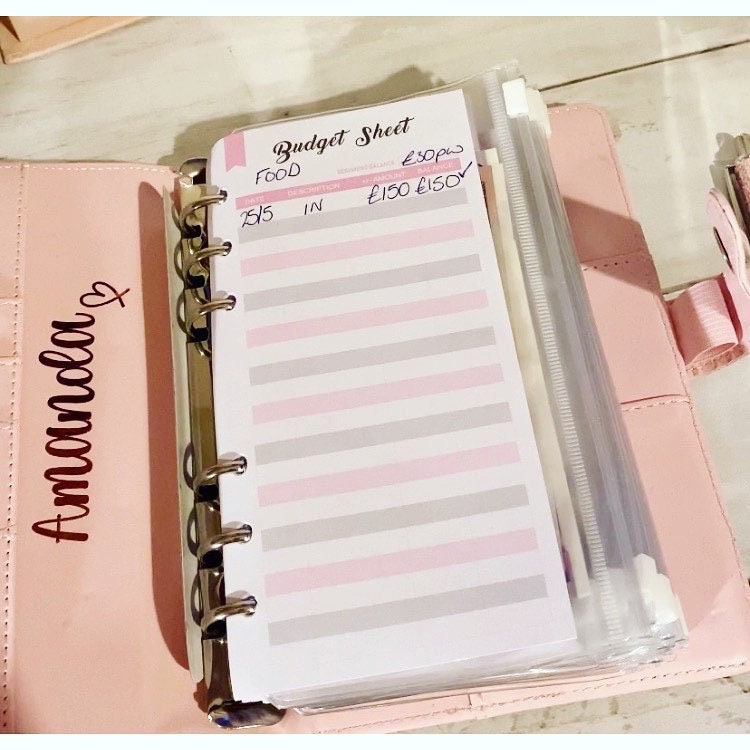 Personalised 12 envelope cash stuffing budget binder, savings challenge, saving money challenge, cash stuffing challenge, envelope challenge