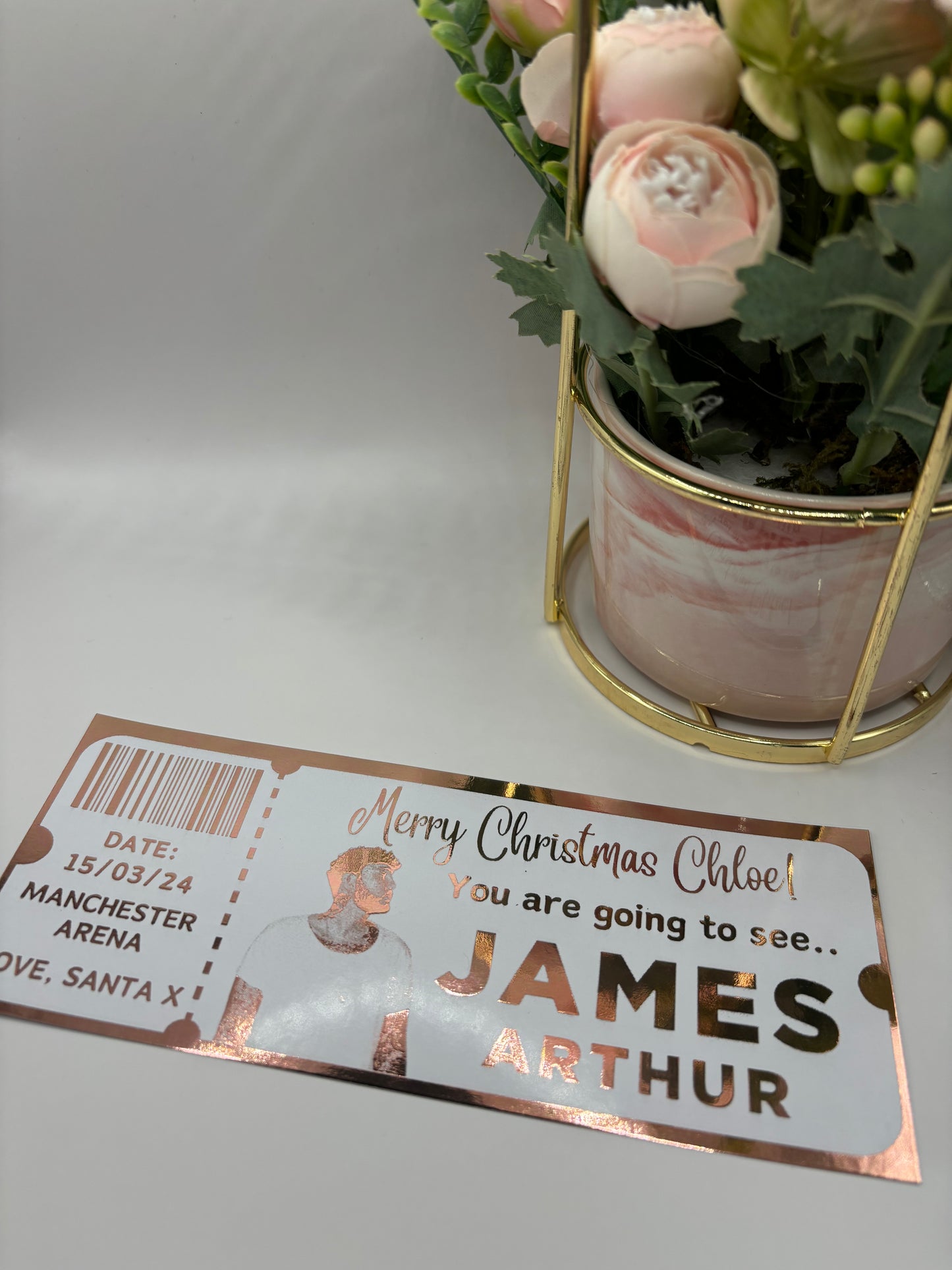 Gift Fake Ticket, Oasis, Taylor Swift, Foiled Voucher, Personalised Ticket, Christmas Voucher, Surprise Holiday, Personalised Gift, Birthday Event, Real Foil