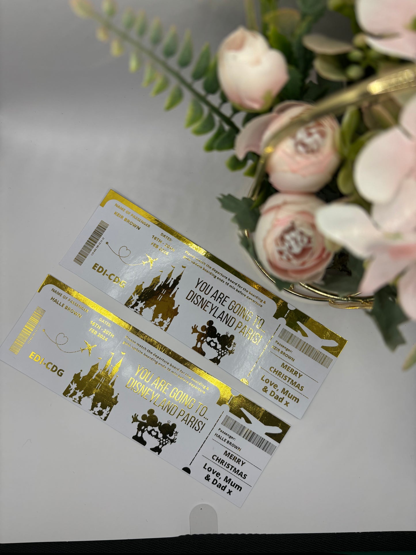 Gift Fake Ticket, Oasis, Taylor Swift, Foiled Voucher, Personalised Ticket, Christmas Voucher, Surprise Holiday, Personalised Gift, Birthday Event, Real Foil