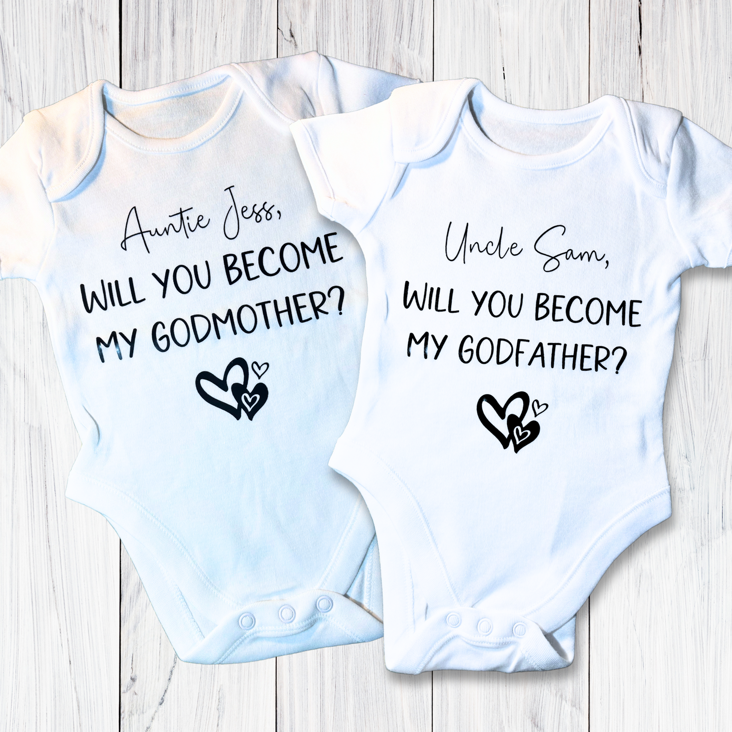 Personalised “Will you be my Godmother/Godfather” baby vest