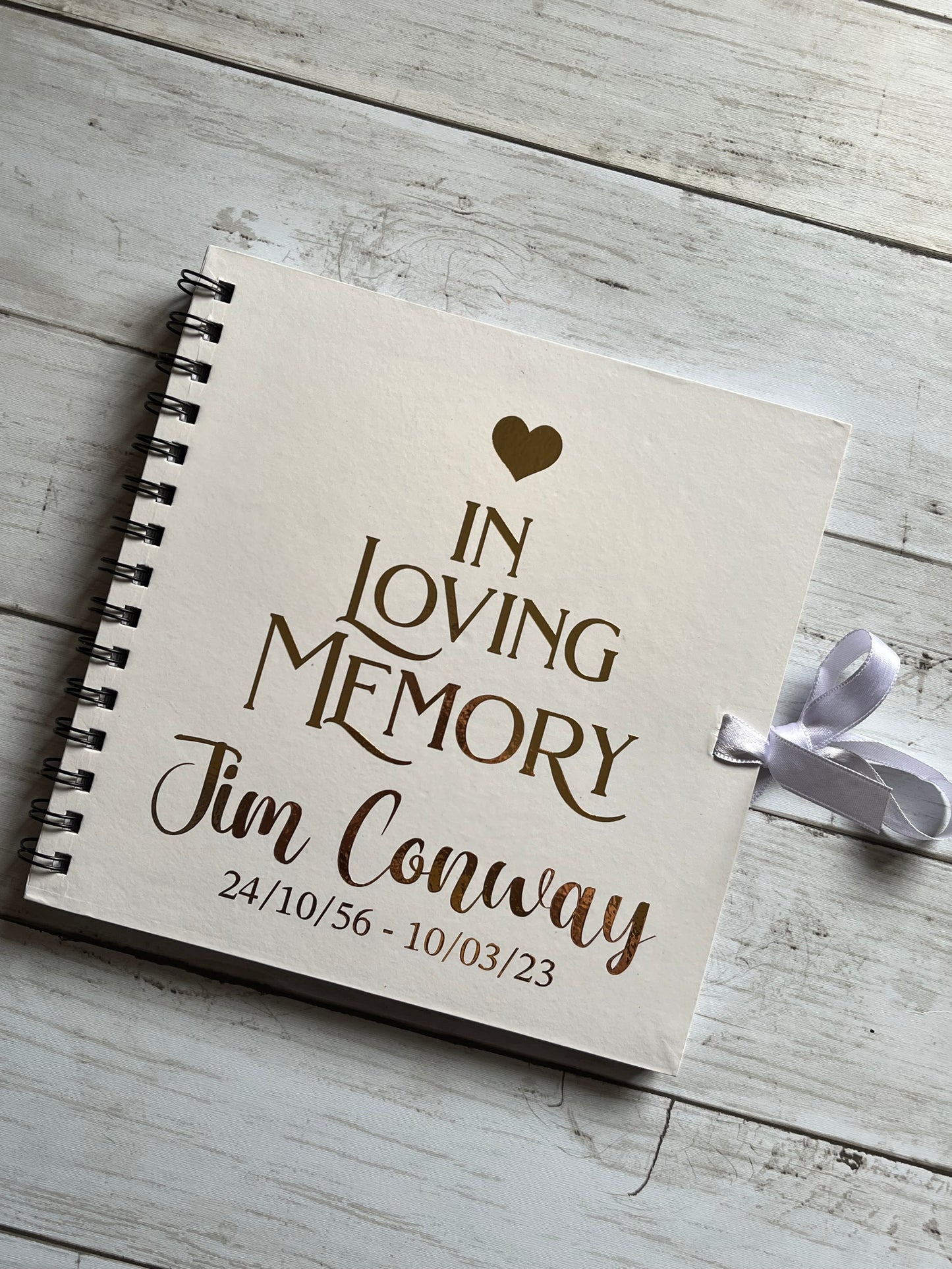 Personalised “In Loving Memory” Guest Book/ Memory Book
