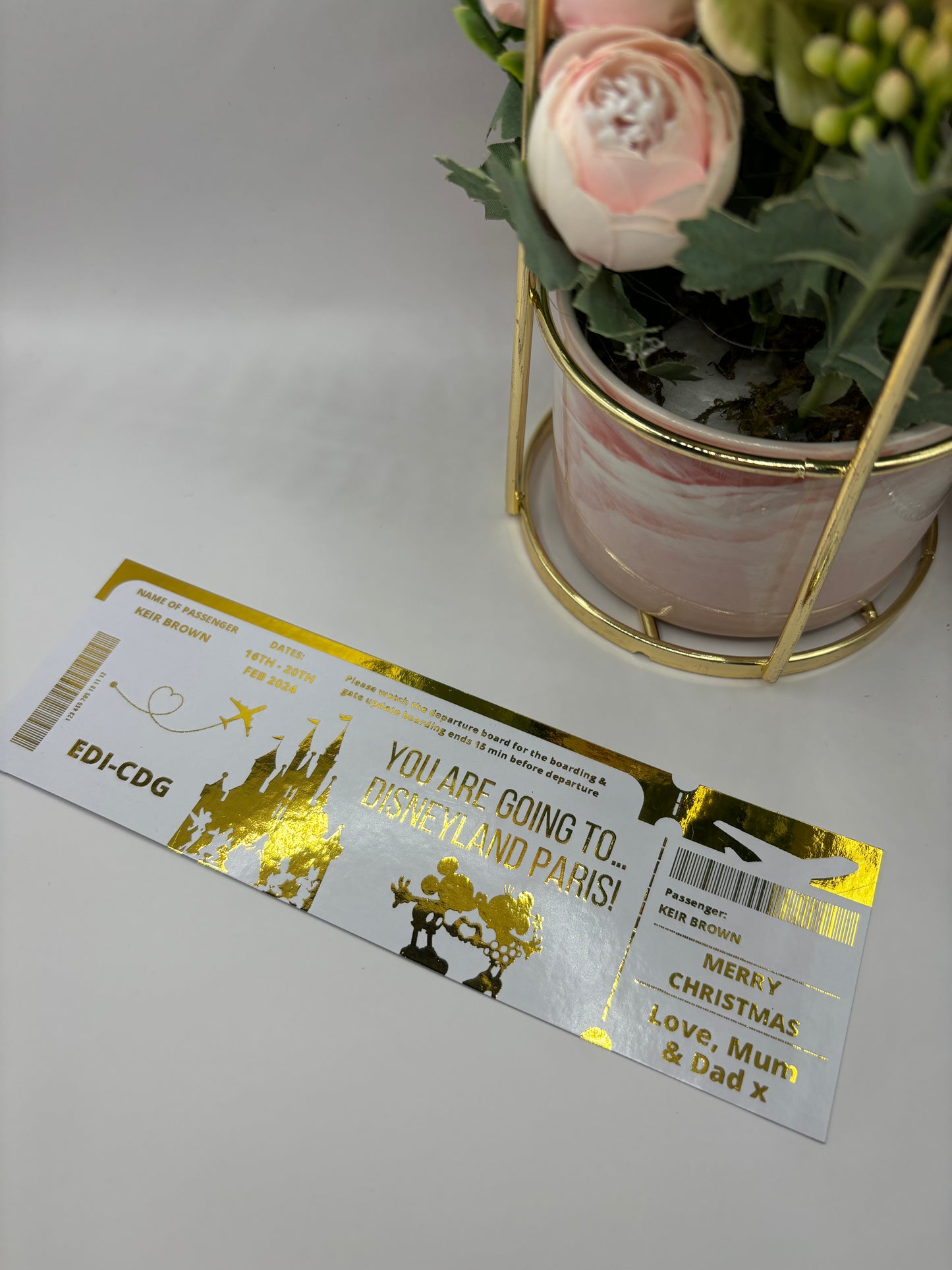 Gift Fake Ticket, Oasis, Taylor Swift, Foiled Voucher, Personalised Ticket, Christmas Voucher, Surprise Holiday, Personalised Gift, Birthday Event, Real Foil