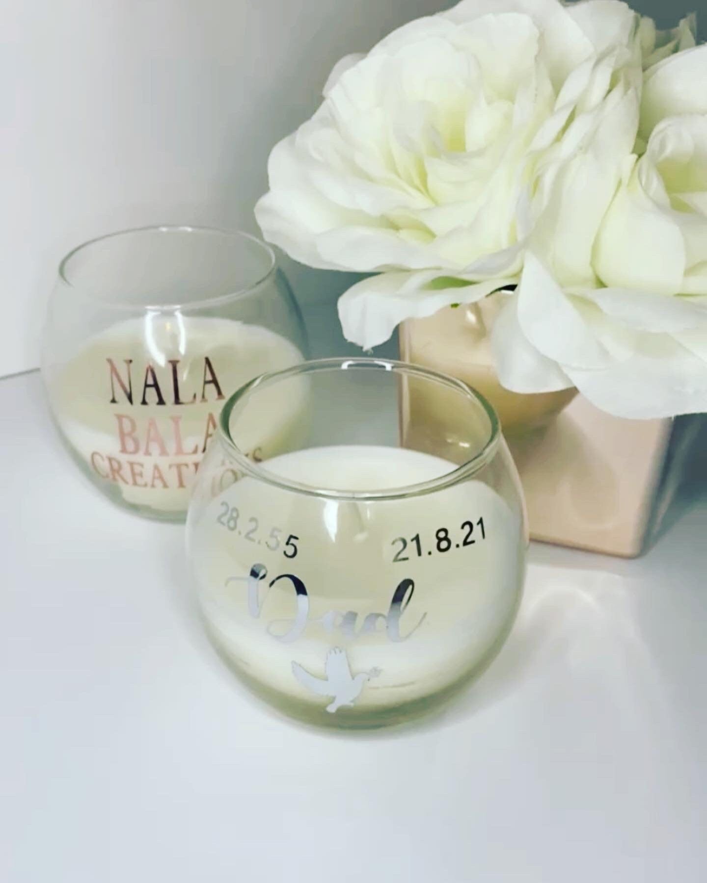 Personalised Candle, Valentine Memorable Candle, Gift, Home Decor, Candle, Personalised Memorabilia, Glass Candle