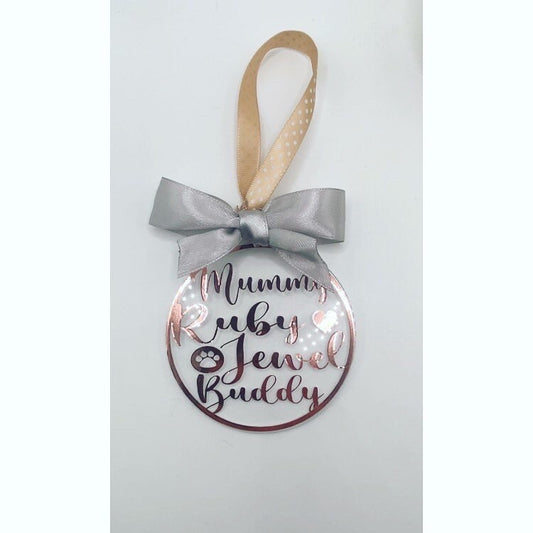 Personalised Family Christmas Bauble | Christmas Decor | Any Colours | Family | Mum Dad Child Pet