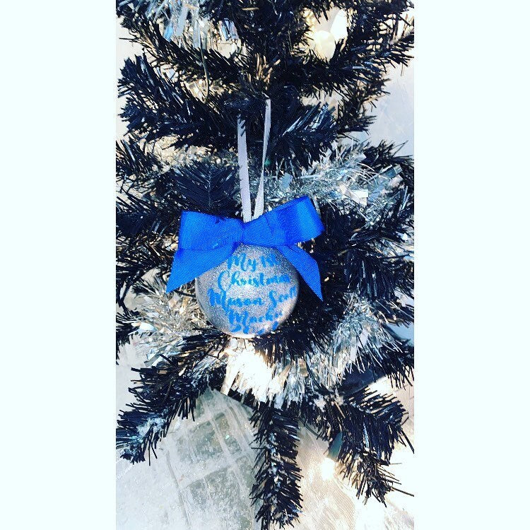 Personalised Glitter Christmas Bauble, Custom, Baby First Christmas, Christmas Decor, Mr and Mrs, Wedding, Gift, Tree Decor, Christmas Gift