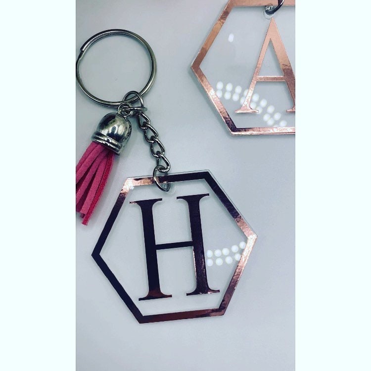 Personalised name monogram keyring,cheap gifts, emergency gifts,personalised initial keyring, secret Santa gift, stocking filler, for her