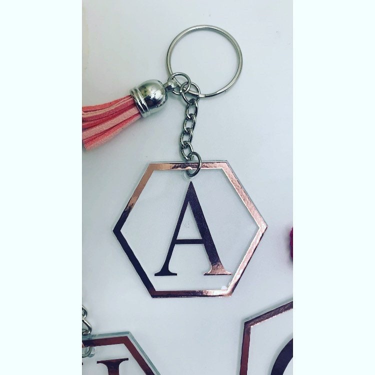 Personalised name monogram keyring,cheap gifts, emergency gifts,personalised initial keyring, secret Santa gift, stocking filler, for her