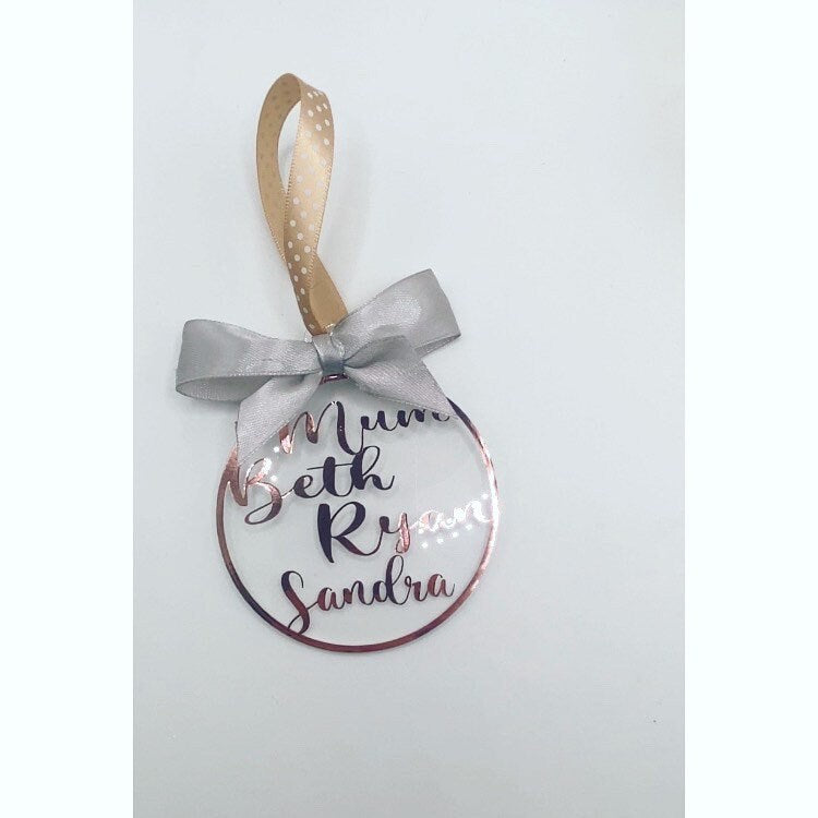 Personalised Family Christmas Bauble | Christmas Decor | Any Colours | Family | Mum Dad Child Pet