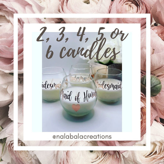 Personalised Candles, Bridesmaid Gifts, Memorable Candles, Wedding, Gift, Home Decor, Candle, Personalised Memorabilia, Glass Candle