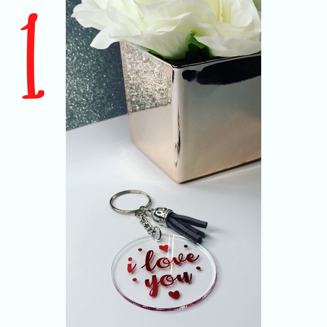 Personalised Keychain, Valentines Gift, Gift, Present, Valentines Day, Love Keyring, Custom Keychains, Tassel, Personalised him her mum dad