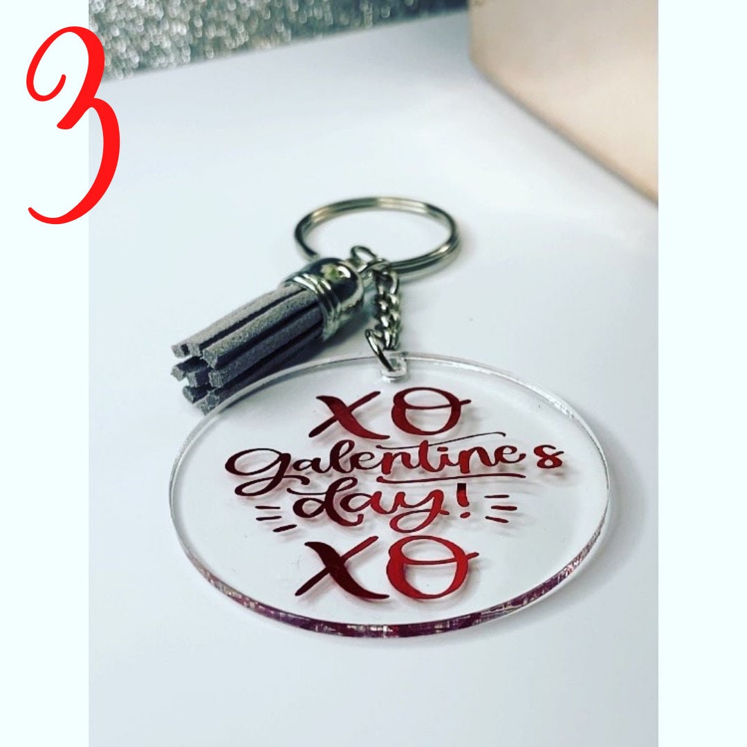 Personalised galentine gift Keychain, Gift, Present, Valentines Day, Love Keyring, Valentines Gift, Custom Keys, Tassel