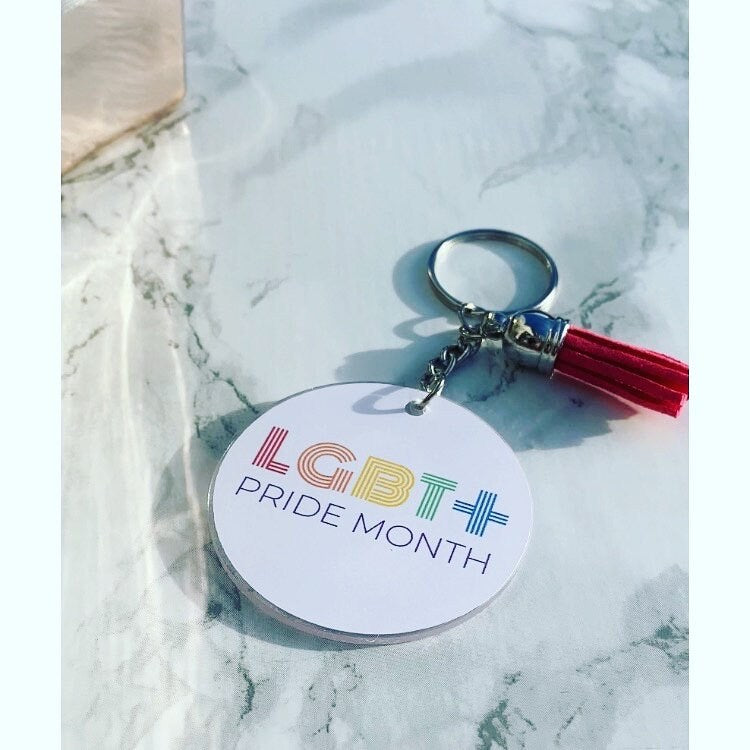 LGBTQ+ Personalised Rainbow Keychain Gift Pride Awareness, LGBTQ gifts for Valentines Day Birthdays, Proud, gift For Him Her They Them