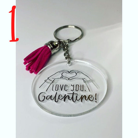 Personalised galentine gift Keychain, Gift, Present, Valentines Day, Love Keyring, Valentines Gift, Custom Keys, Tassel