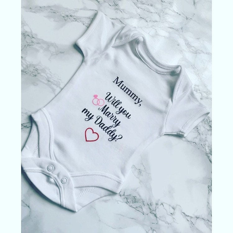 Will you marry my daddy/mummy babygrow, Proposal Ideas for her or him, Proposal Baby Vest, Fiancé Wedding Proposal, Marriage Proposal