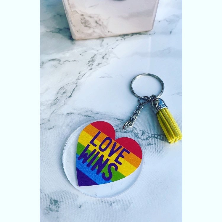 LGBTQ+ Personalised Rainbow Keychain Gift Pride Awareness, LGBTQ gifts for Valentines Day Birthdays, Proud, gift For Him Her They Them