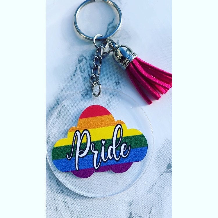 LGBTQ+ Personalised Rainbow Keychain Gift Pride Awareness, LGBTQ gifts for Valentines Day Birthdays, Proud, gift For Him Her They Them