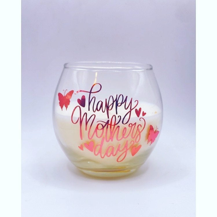 Personalised Mothers Day Candle, Custom Mothers Day Gift, Home Decor, Candle, Personalised Present, Glass Candle, Gift for Mums