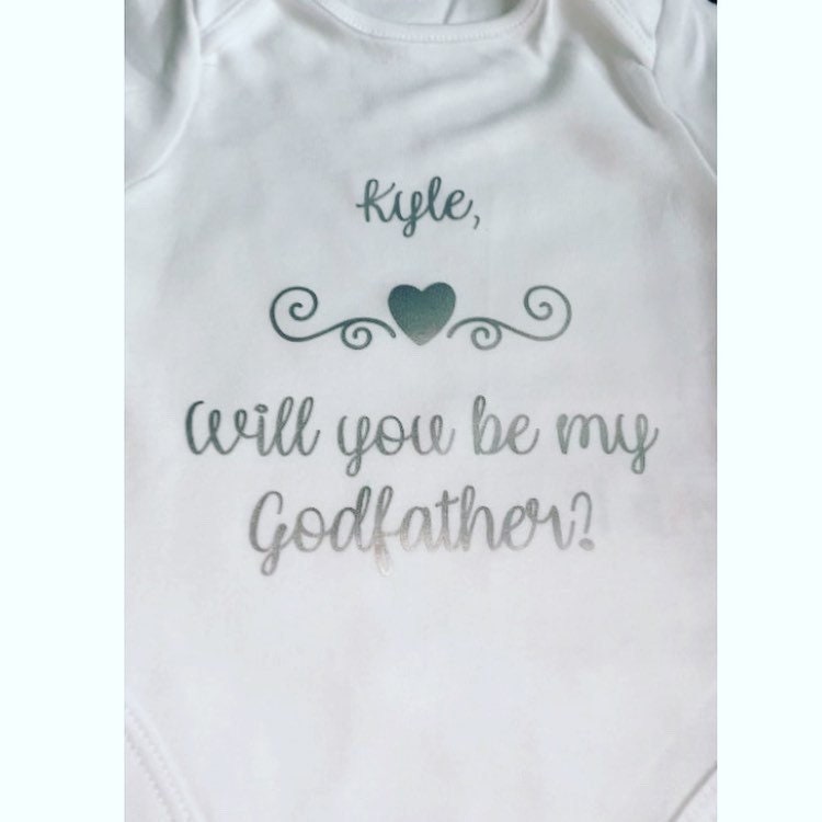 Will you be my godmother/godfather babygrow, godmother godfather ideas, her or him, christening baptism godmother/father Baby Vest bodysuit