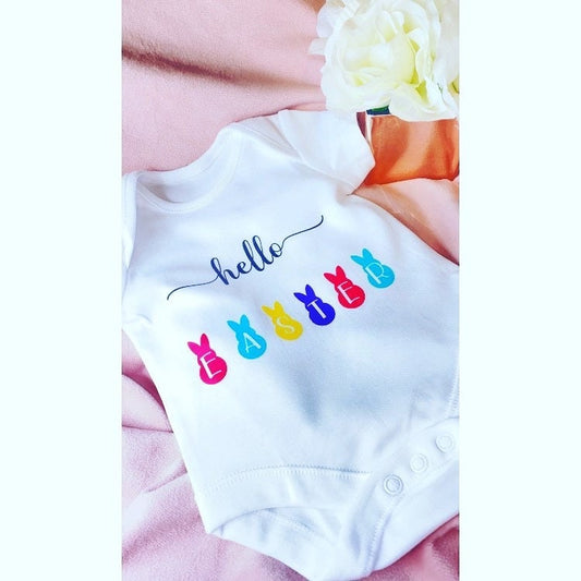 Happy Easter babygrow, Easter Ideas for her or him, Easter Baby Vest, Easter Day Baby Outfit, Baby Gift, Baby Shower, Baptism, Gift for Baby