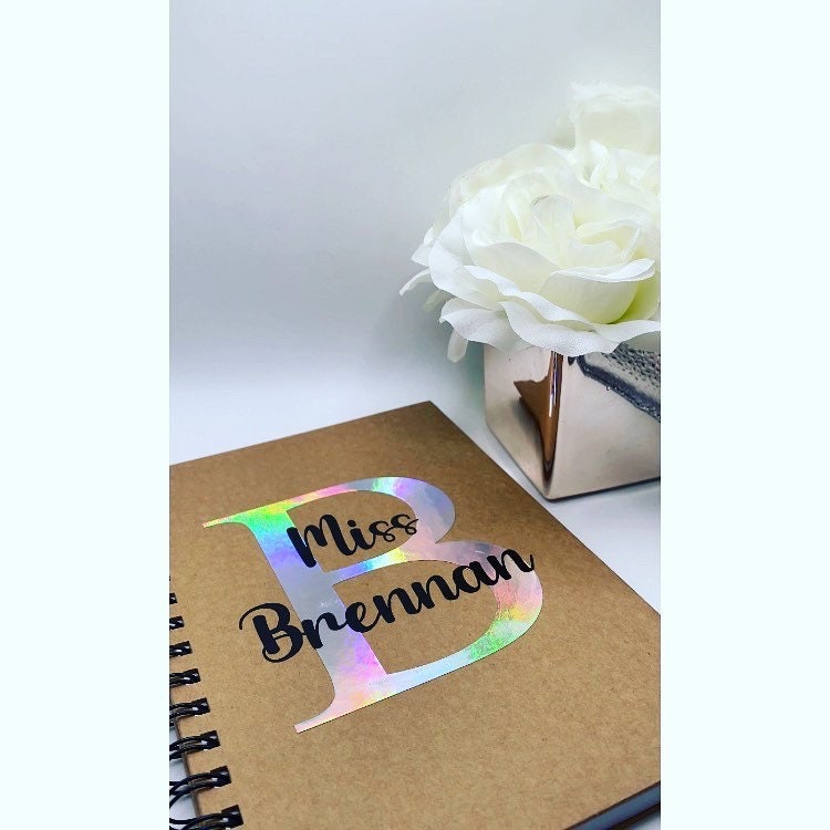 Personalised A5 Notebook, Name and Initial Teacher Gift, Childminder gift, Organiser, Notepad, thank you gift, appreciation gift