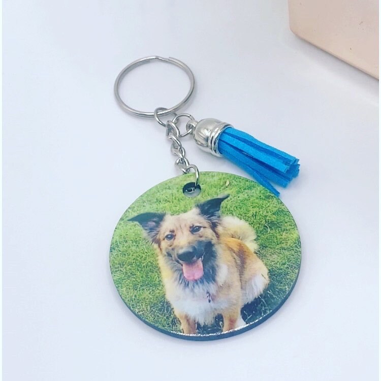 Custom Photo Keychain, Family Keychain, Pet Keychain, Dog Keyring, Personalised Keyring Gift for Women, Keyring Gift for men Picture Keyring