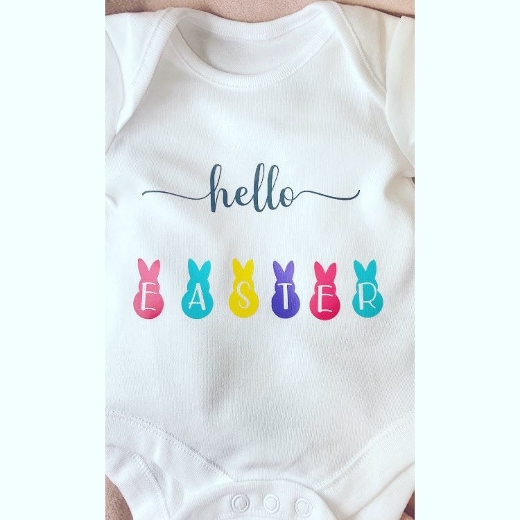 Happy Easter babygrow, Easter Ideas for her or him, Easter Baby Vest, Easter Day Baby Outfit, Baby Gift, Baby Shower, Baptism, Gift for Baby