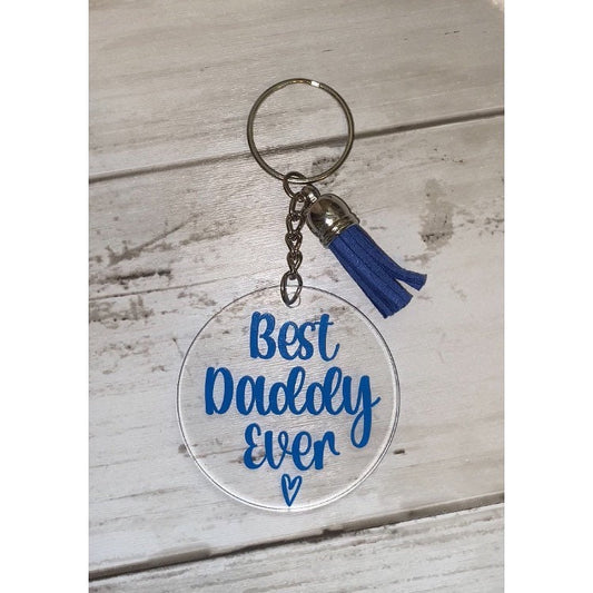 Best daddy ever keyring, dad keychain, stepdad keychain, best stepdad ever keyring, blue keyring, birthday gift for dad