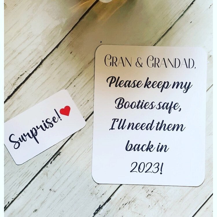 Personalised Pregnancy announcement surprise card, going to be grandparents, auntie, uncle, cousin cards, new baby announcement