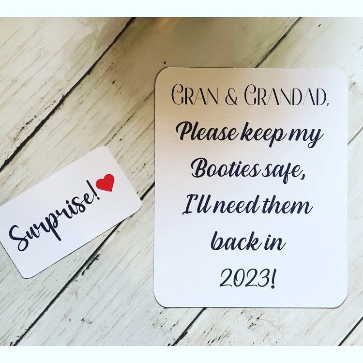 Personalised Pregnancy announcement surprise card, going to be grandparents, auntie, uncle, cousin cards, new baby announcement