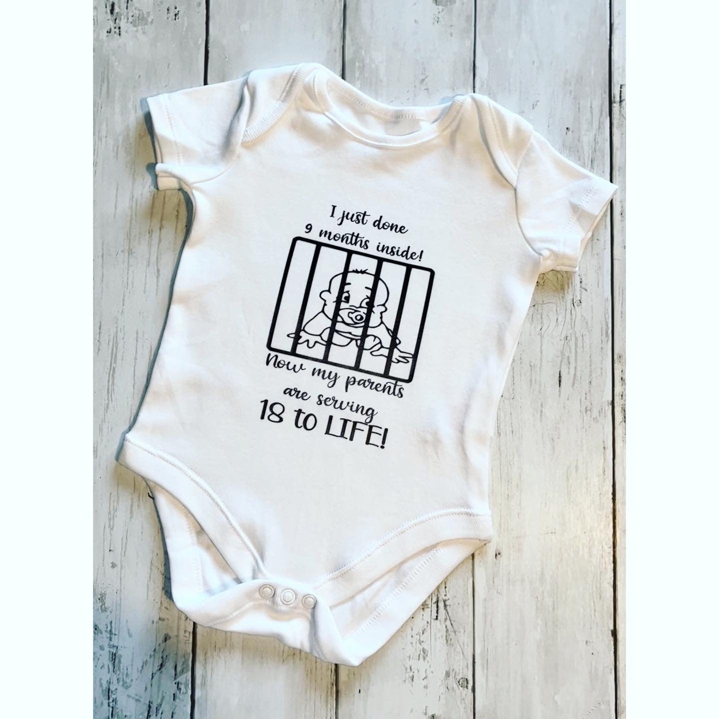 Funny Baby Vest, Joke Baby Vest, Baby Shower Gift, Done 9 months inside, Baby Gift Joke, Funny, Baby Clothes, Christmas baby funny gift