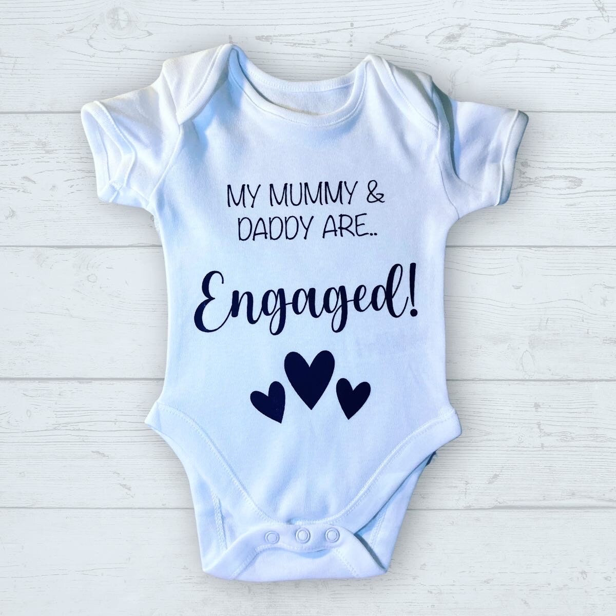 My mummy and daddy are engaged babygrow Any words or message Engagement Announcement engagement Baby Vest announce Fiancé Wedding Proposal